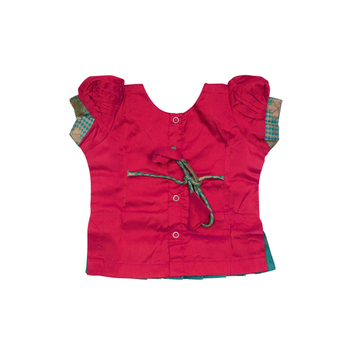 Pattu Pavadai Sattai Pair - Size 0 | Jacquard Skirt And Top/Traditional Dress For Baby Girls/ Assorted Colour - Image 16