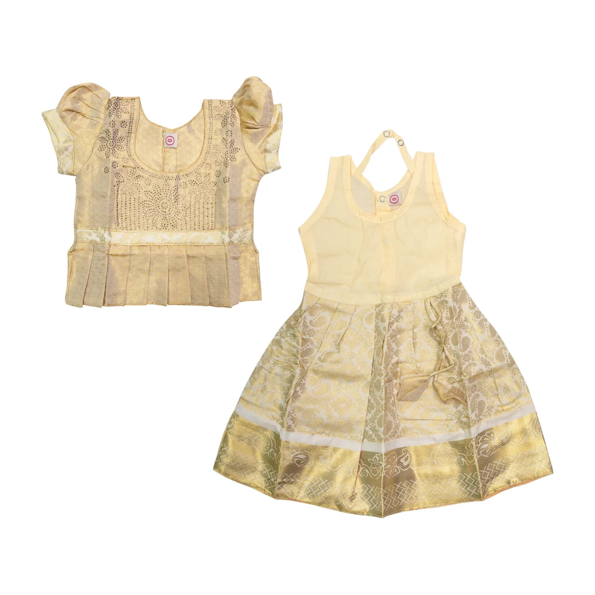 Pattu Pavadai Sattai Pair - Size 0 | Skirt And Top/ Traditional Dress For Baby Girls/ Assorted Colour & Design - Image 8