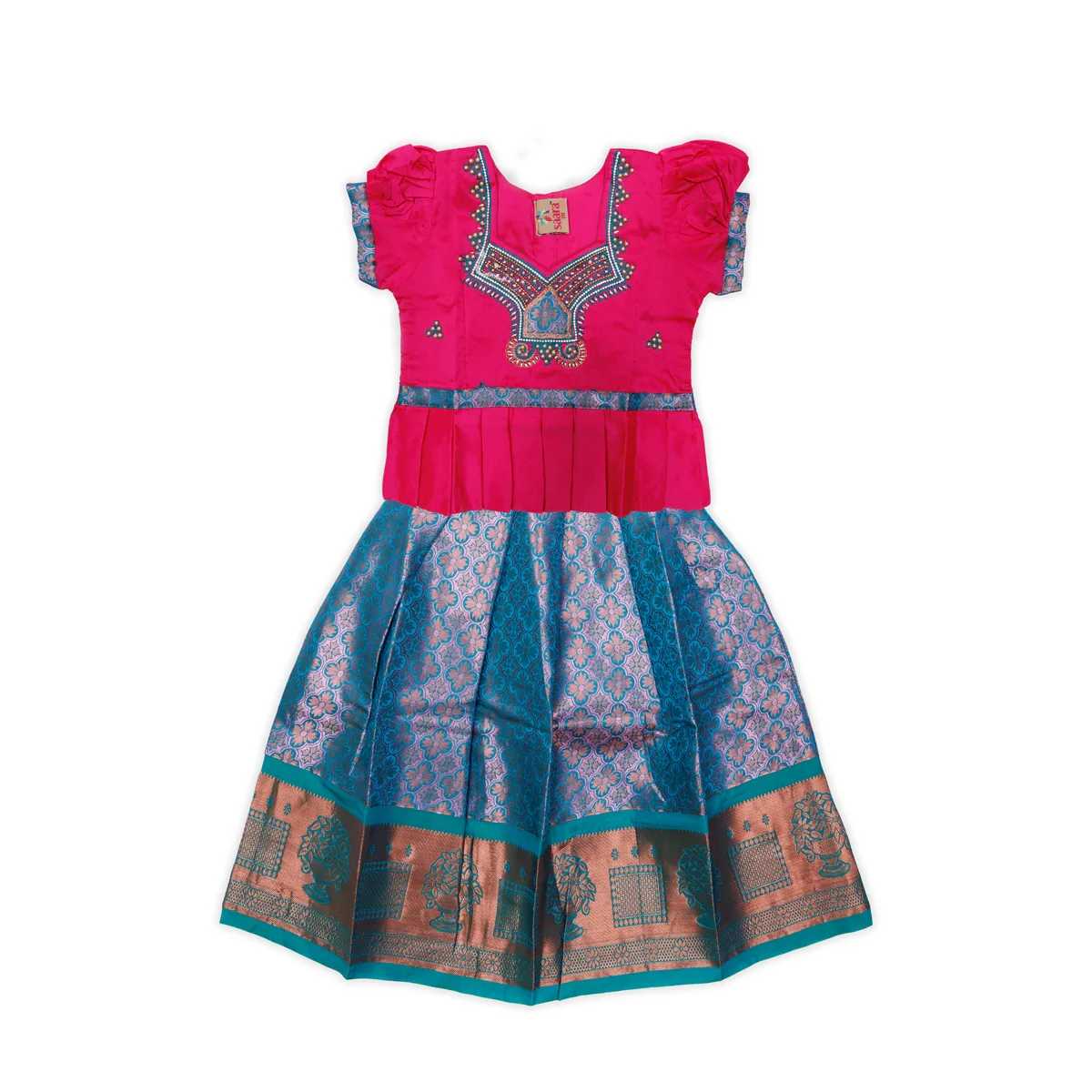Pattu Pavadai Sattai Pair | Size 20/ Traditional Dress/ Skirt And Top For Baby Girls/ Assorted Colour - Image 2