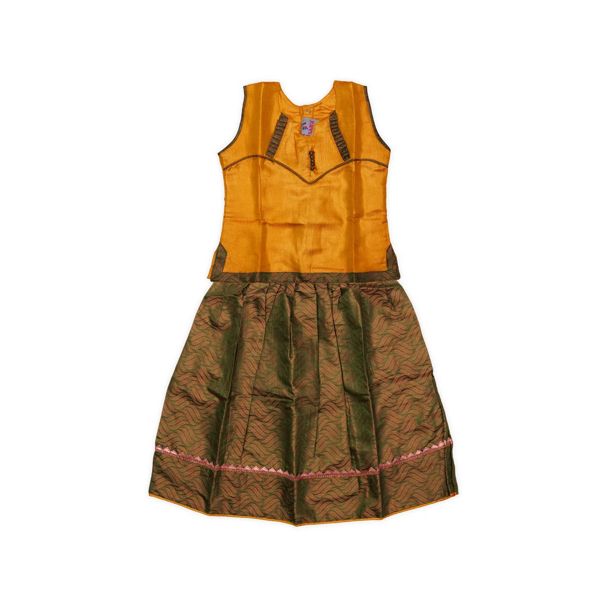 Pattu Pavadai Sattai Pair | Size 22 - 24/ Traditional Dress/ Skirt And Top For Baby Girls/ Assorted Colour - Image 3