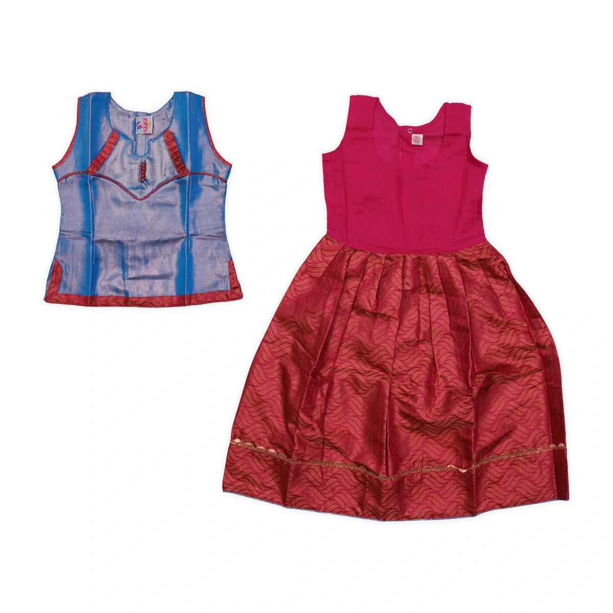 Pattu Pavadai Sattai Pair | Size 22 - 24/ Traditional Dress/ Skirt And Top For Baby Girls/ Assorted Colour - Image 5