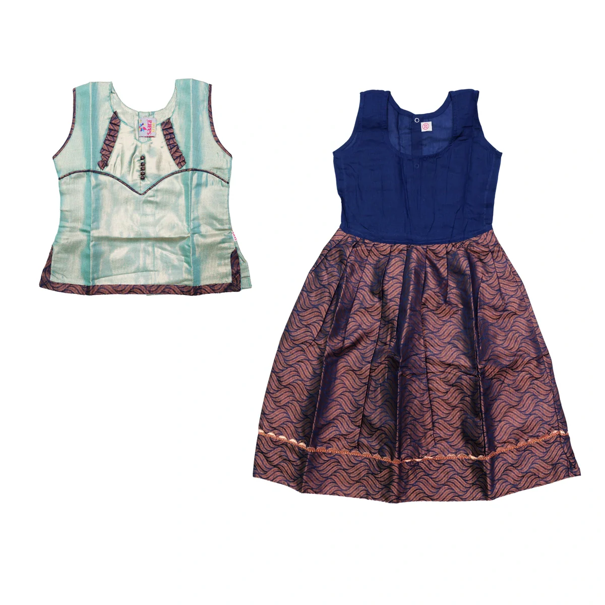 Pattu Pavadai Sattai Pair | Size 22 - 24/ Traditional Dress/ Skirt And Top For Baby Girls/ Assorted Colour - Image 6