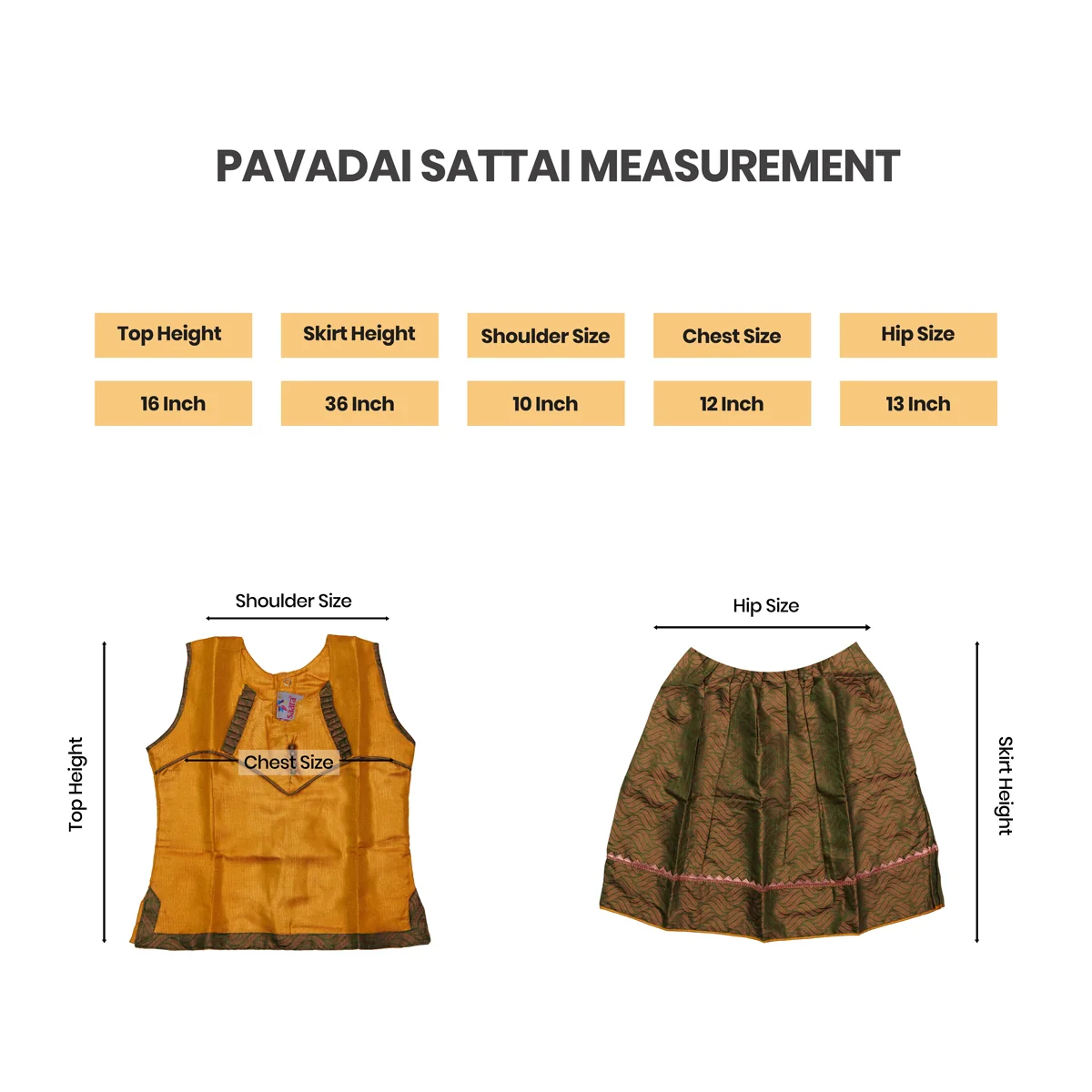 Pattu Pavadai Sattai Pair | Size 22 - 24/ Traditional Dress/ Skirt And Top For Baby Girls/ Assorted Colour - Image 8