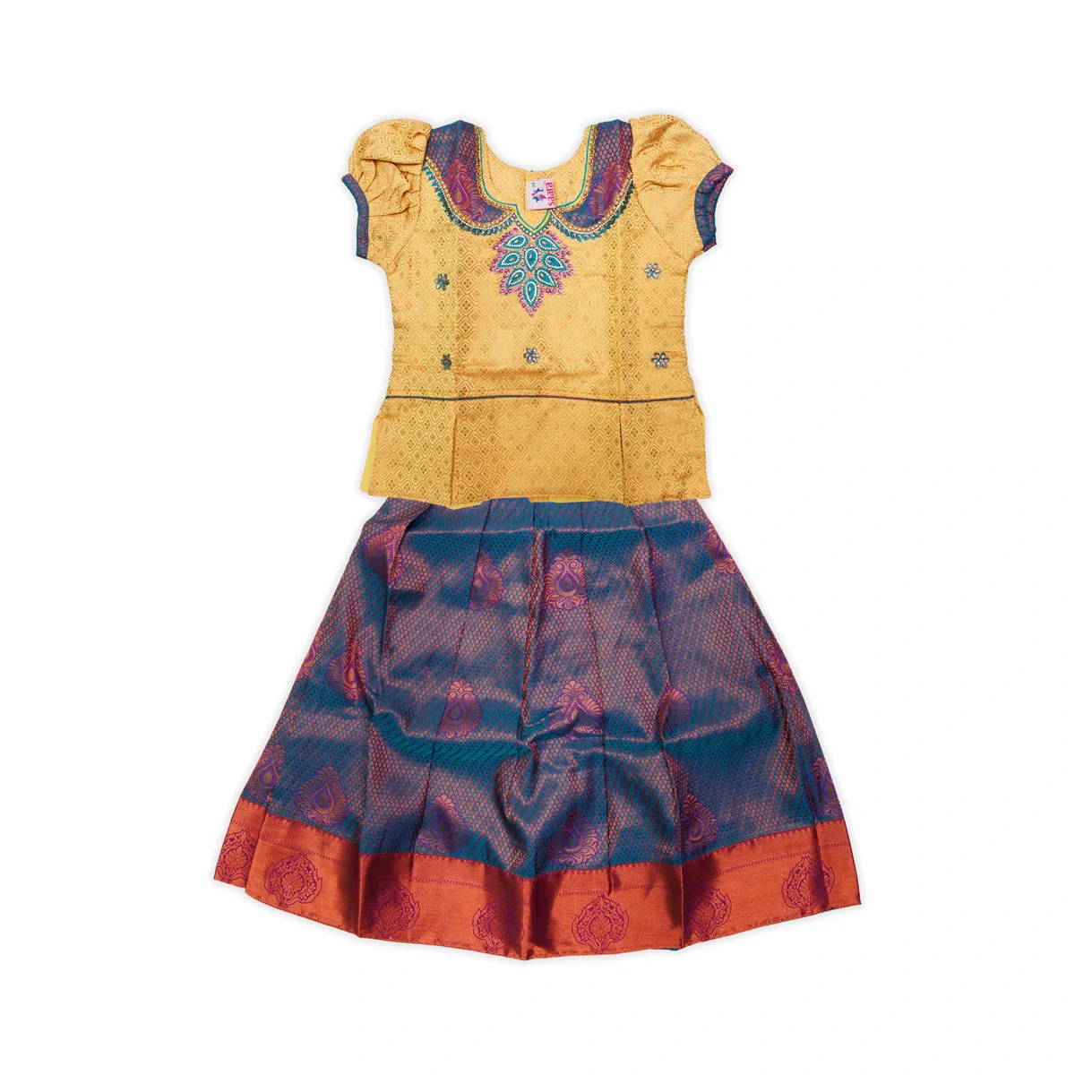 Pattu Pavadai Sattai Pair | Size 22 - 24/ Skirt And Top/ Traditional Dress For Baby Girls/ Assorted Colour - Image 2