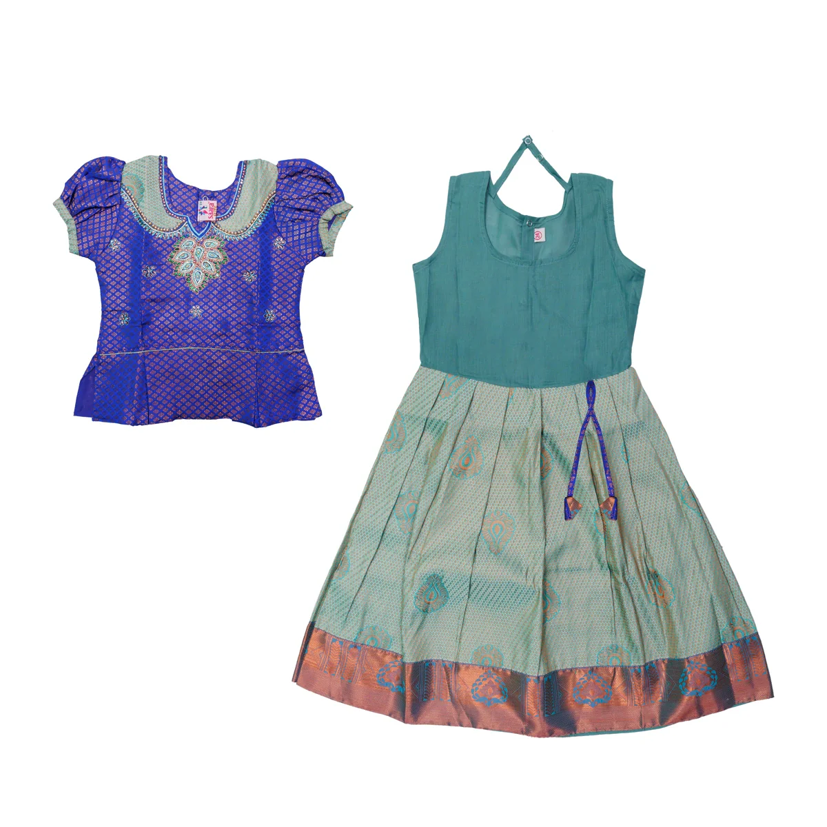 Pattu Pavadai Sattai Pair | Size 22 - 24/ Skirt And Top/ Traditional Dress For Baby Girls/ Assorted Colour - Image 4