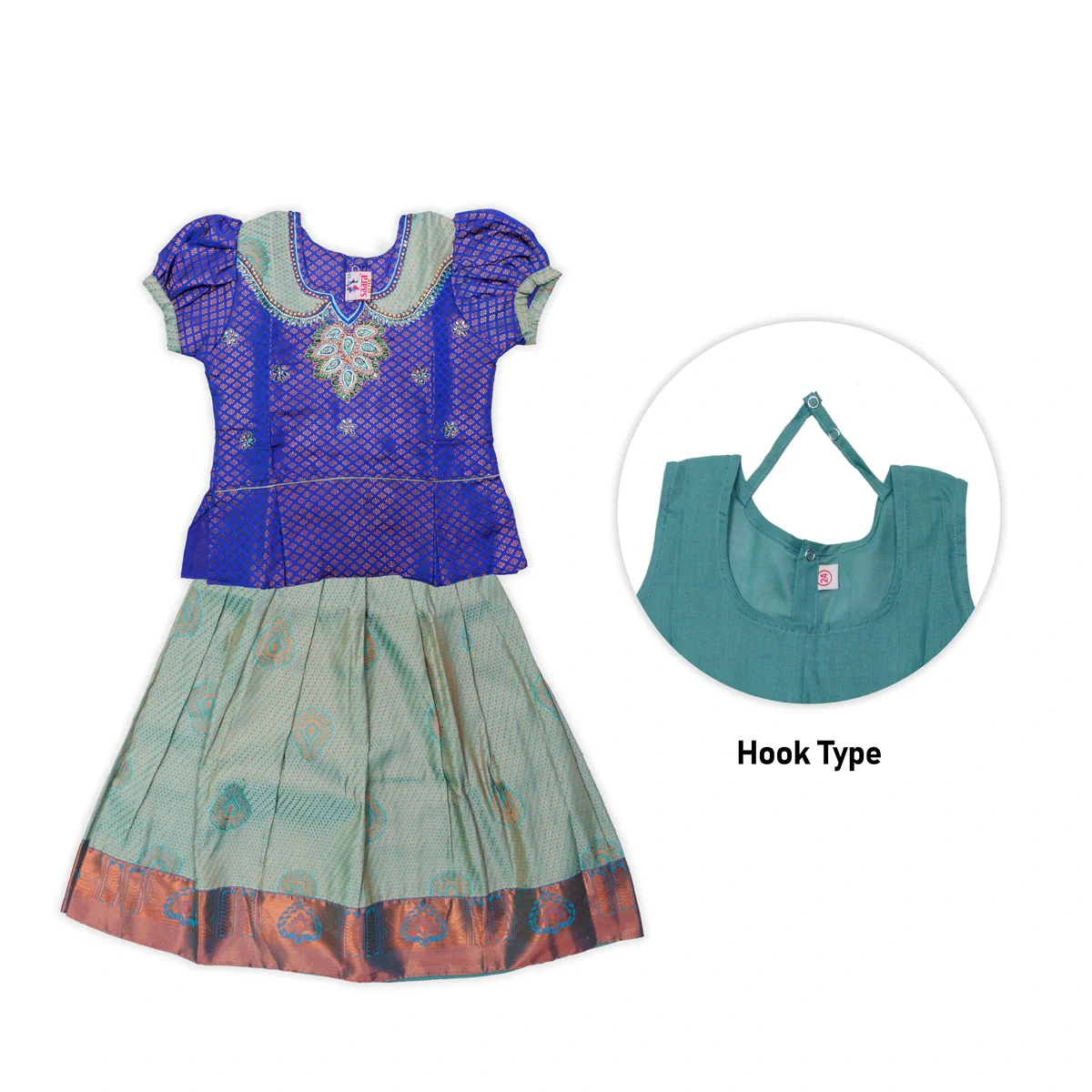 Pattu Pavadai Sattai Pair | Size 22 - 24/ Skirt And Top/ Traditional Dress For Baby Girls/ Assorted Colour - Image 5