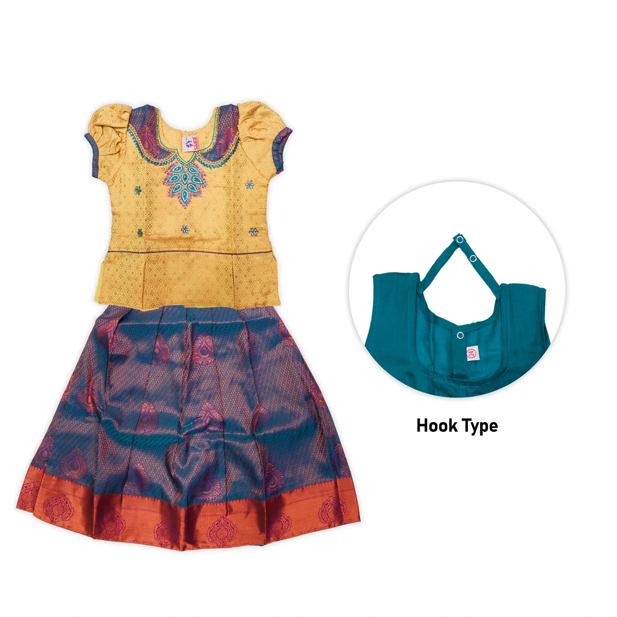 Pattu Pavadai Sattai Pair | Size 22 - 24/ Skirt And Top/ Traditional Dress For Baby Girls/ Assorted Colour - Image 7