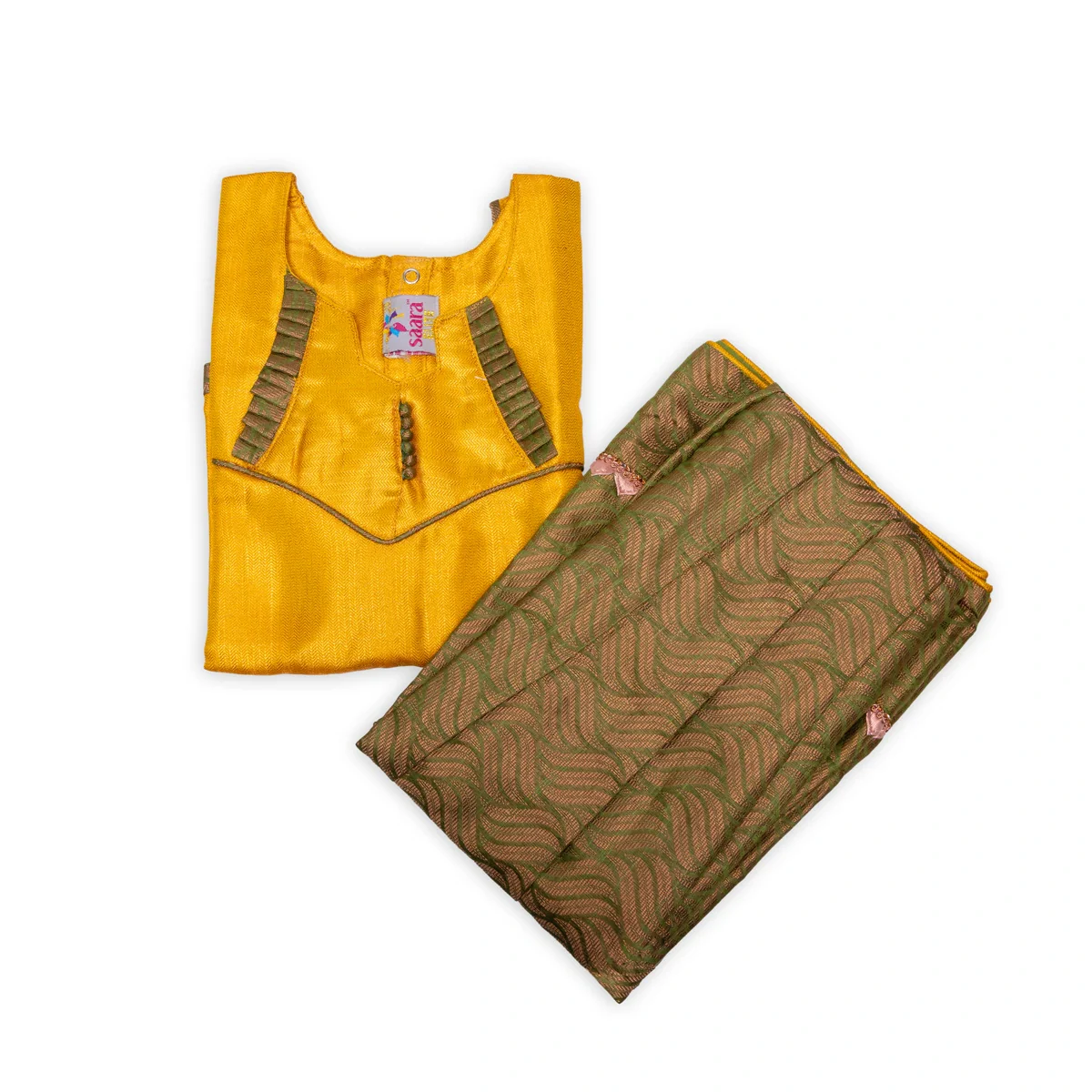Pattu Pavadai Sattai Pair | Size 26 - 28/ Traditional Dress/ Skirt And Top For Baby Girls/ Assorted Colour - Image 12