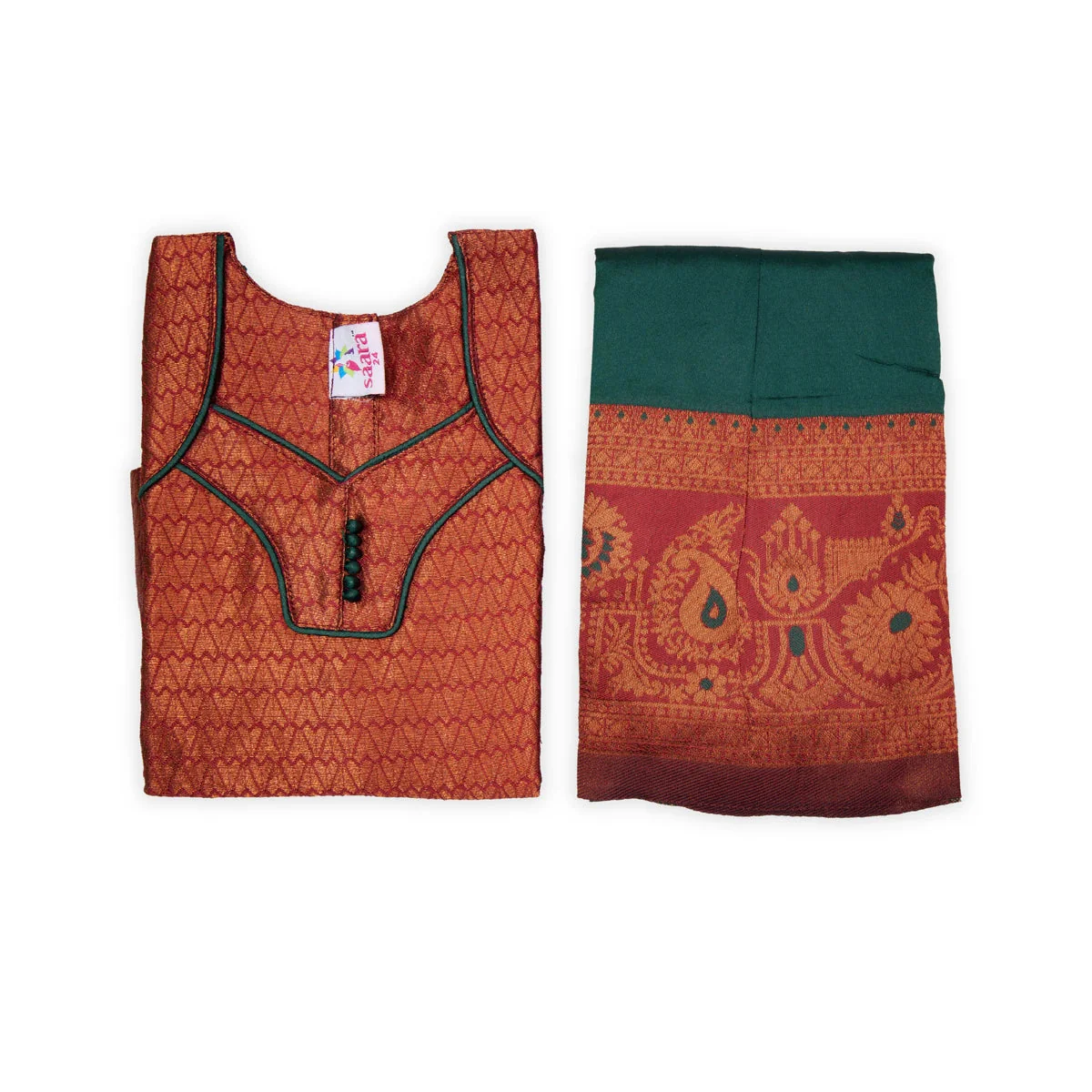 Pattu Pavadai Sattai Pair | Skirt And Top/ South Indian Dress/ Size 22 - 24/ Traditional Dress For Baby Girls - Image 2