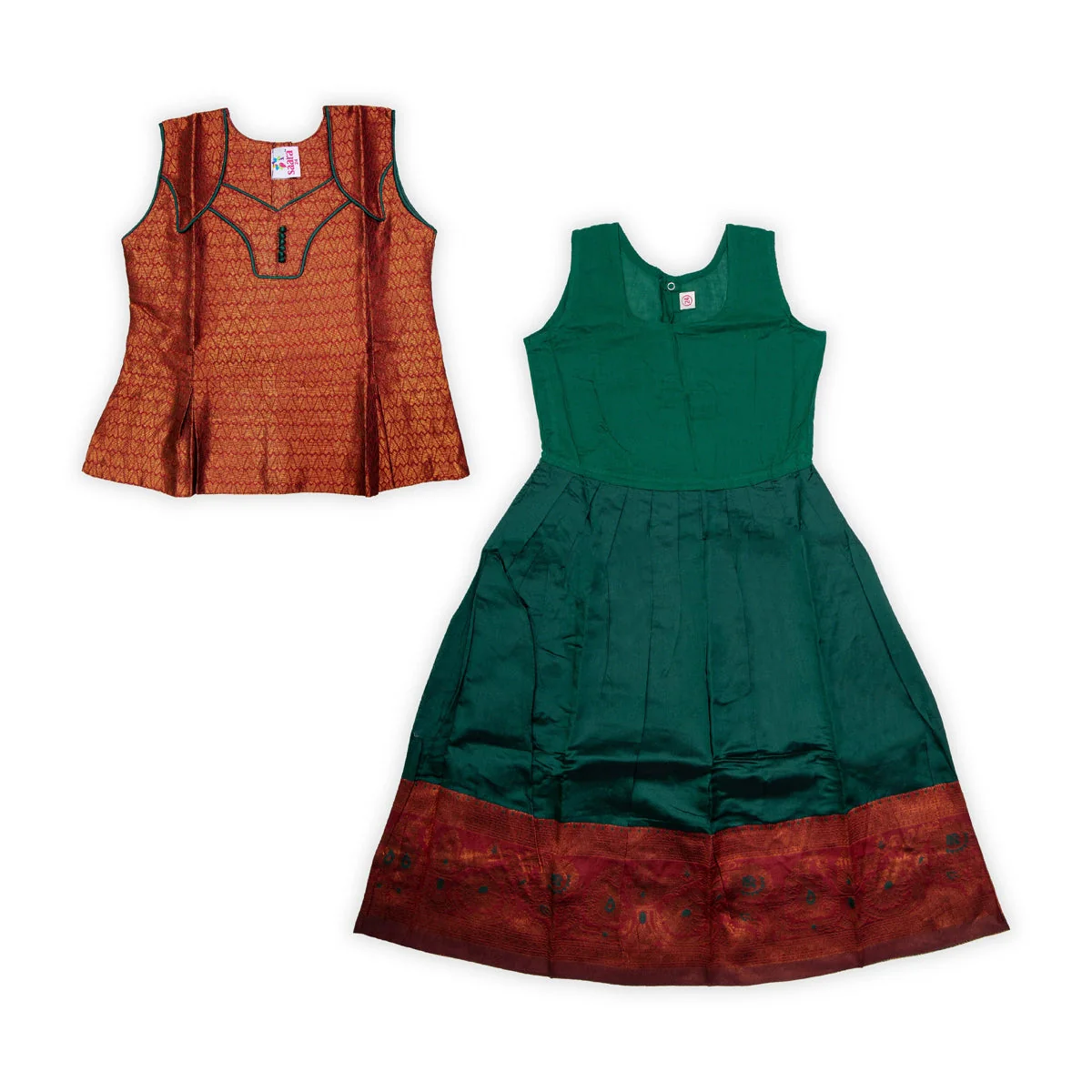 Pattu Pavadai Sattai Pair | Skirt And Top/ South Indian Dress/ Size 22 - 24/ Traditional Dress For Baby Girls - Image 4