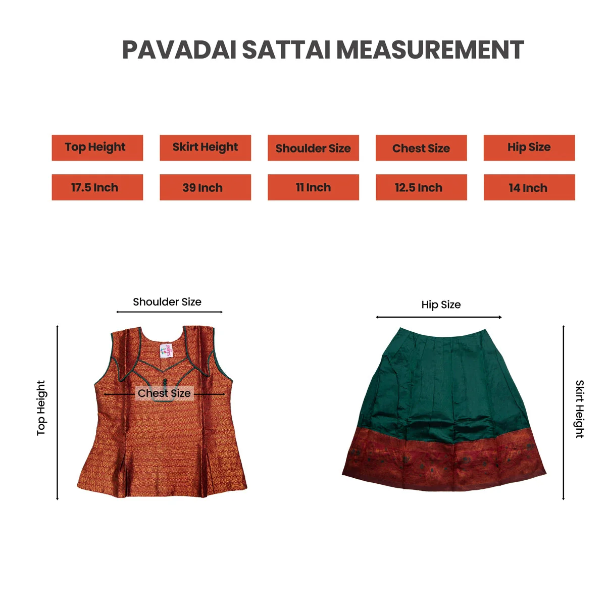 Pattu Pavadai Sattai Pair | Skirt And Top/ South Indian Dress/ Size 22 - 24/ Traditional Dress For Baby Girls - Image 5