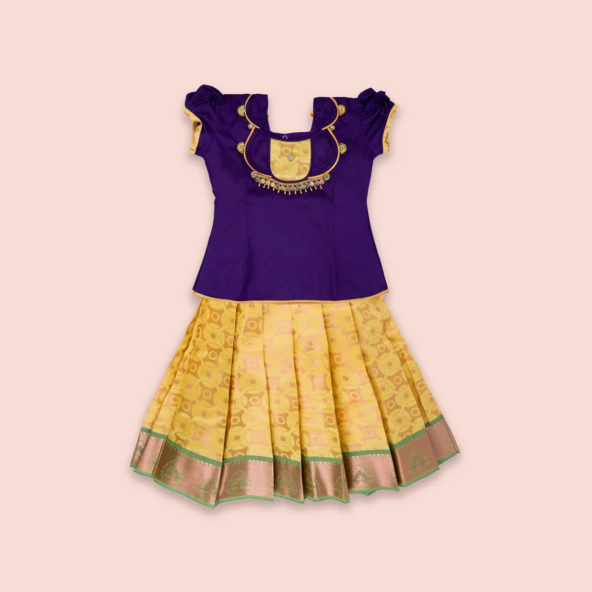 Pattu Pavadai Sattai | Size 1/ Traditional Dress/ Pattu Langa for Kids - Image 3