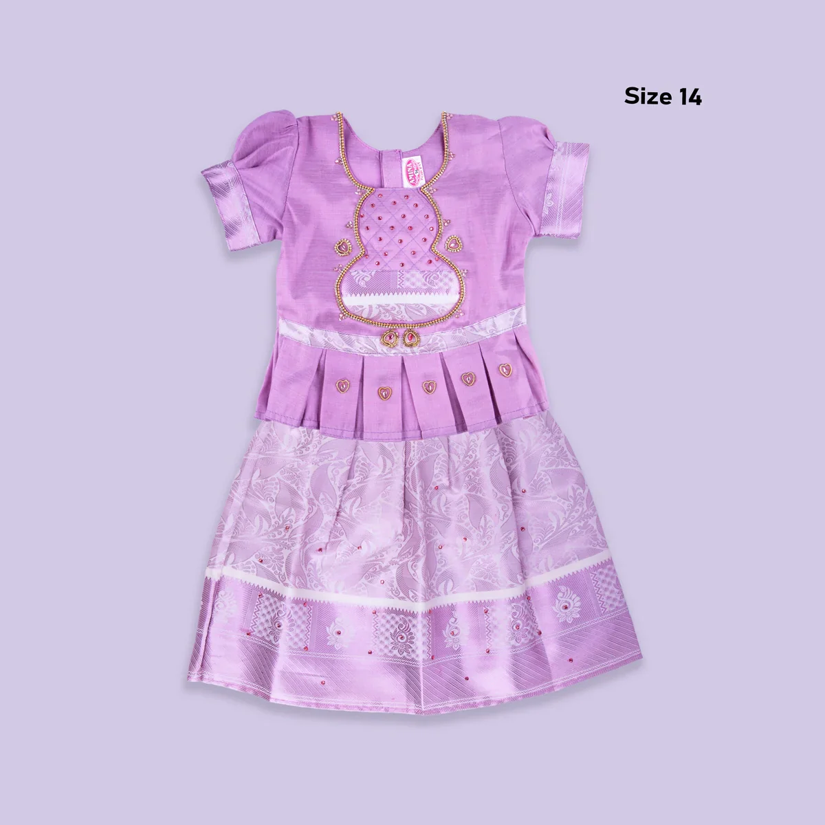 Pattu Pavadai Sattai | Size 14/ Traditional Dress/ Pattu Langa for Kids - Image 6