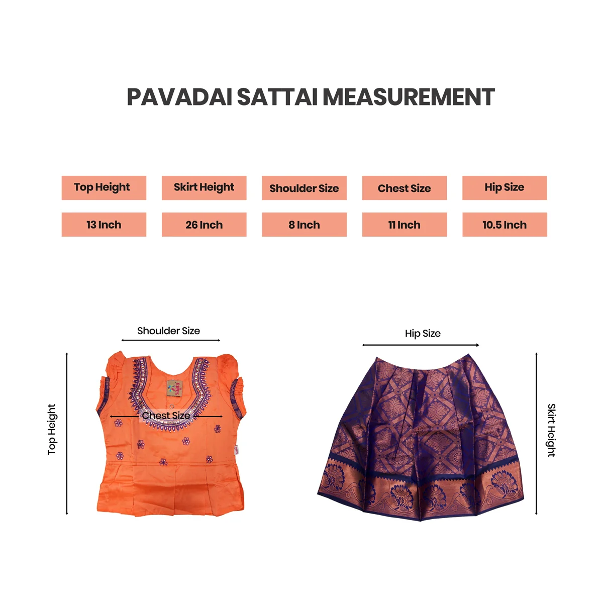 Pattu Pavadai Sattai- Size 16-18 | Skirt And Top/Pattu Lehenga/South Indian Dress For Functions/ Assorted Colour - Image 7
