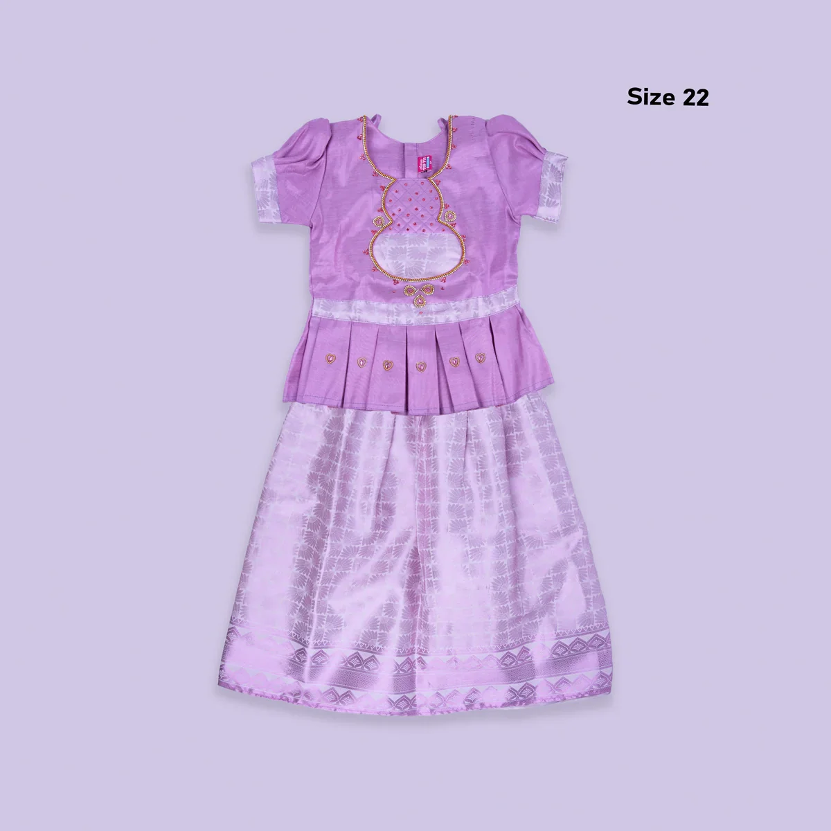Pattu Pavadai Sattai | Size 22/ Traditional Dress/ Pattu Langa for Kids - Image 7