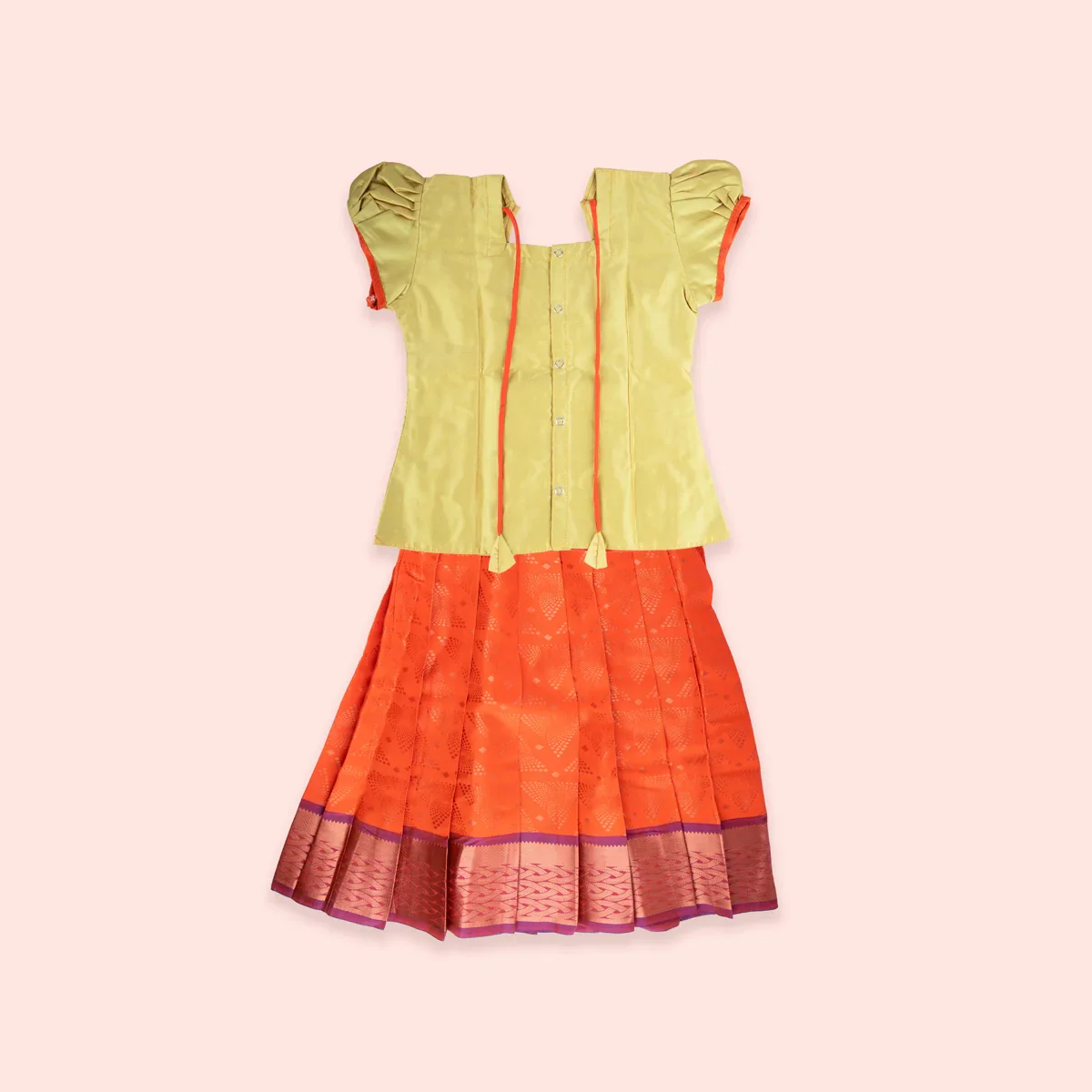 Pattu Pavadai Sattai | Size 5/ Traditional Dress/ Pattu Langa for Kids - Image 5