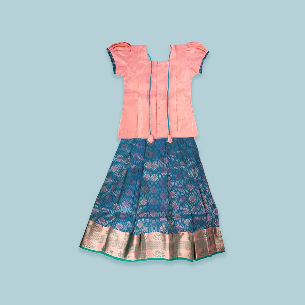 Pattu Pavadai Sattai | Size 7/ Traditional Dress/ Pattu Langa for Kids - Image 5