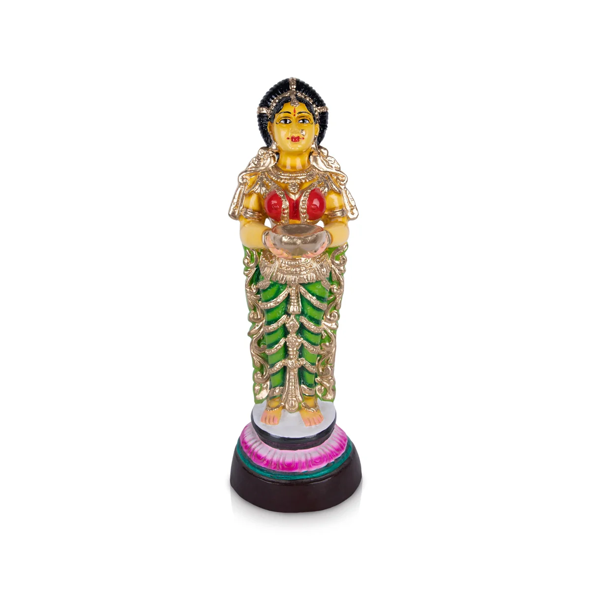 Pavai Vilakku Paper Mache Golu Bommai - 18 x 6 Inches | Giri Golu Doll/ Navaratri Golu Bomma/ Bommai/ Gombe - Image 2