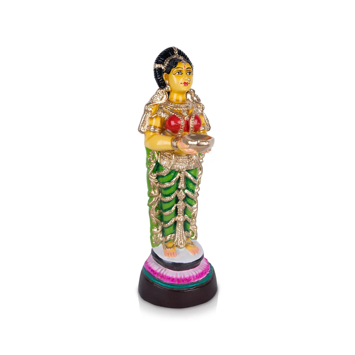 Pavai Vilakku Paper Mache Golu Bommai - 18 x 6 Inches | Giri Golu Doll/ Navaratri Golu Bomma/ Bommai/ Gombe - Image 3