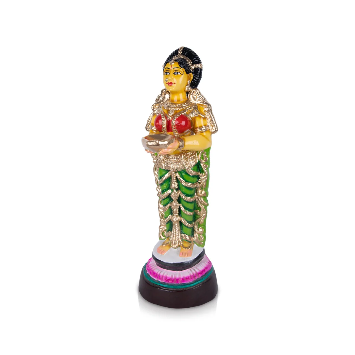 Pavai Vilakku Paper Mache Golu Bommai - 18 x 6 Inches | Giri Golu Doll/ Navaratri Golu Bomma/ Bommai/ Gombe - Image 5