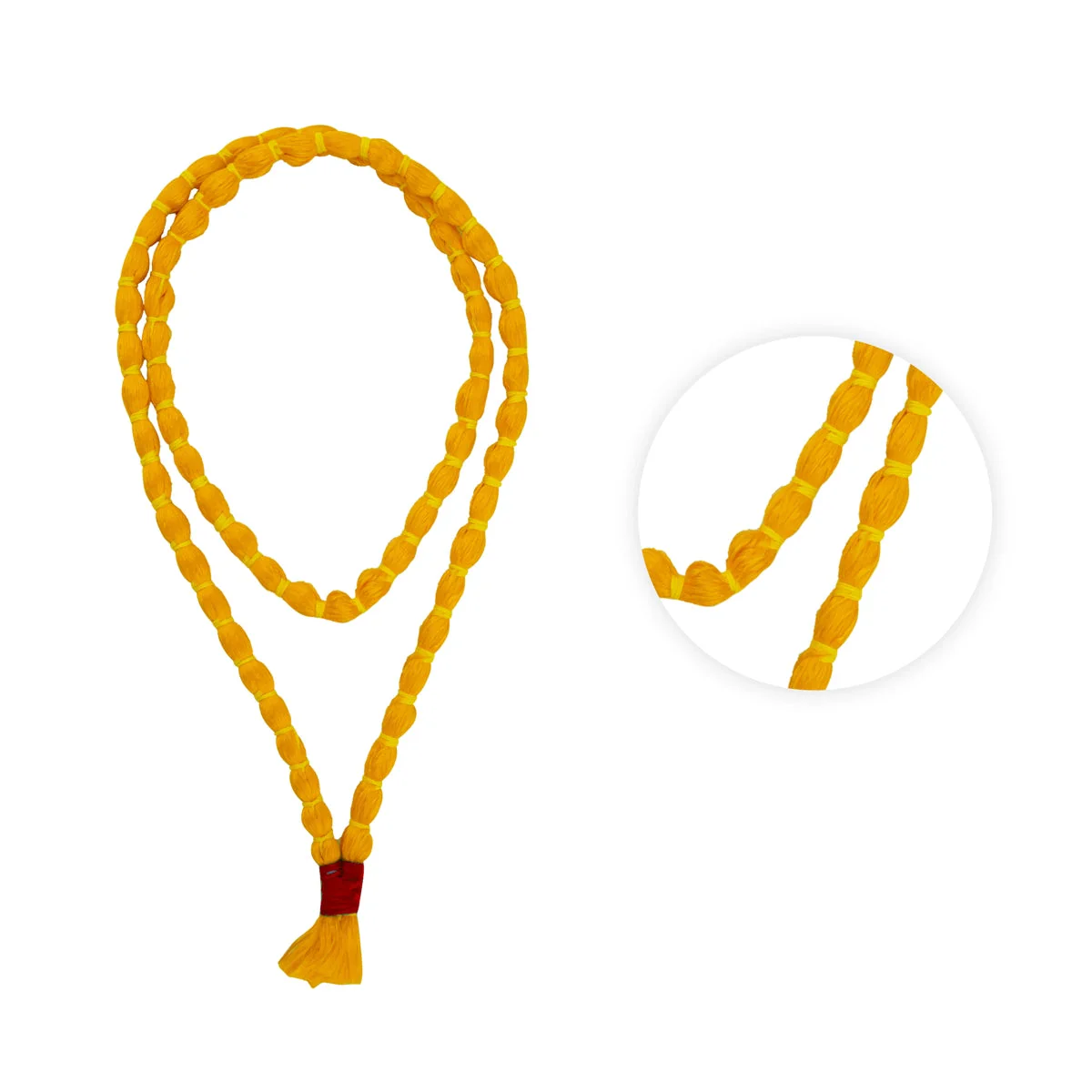 Pavitra Mala - 22 Inches | Yellow Colour Thread Garland for Deity Decor - Image 3