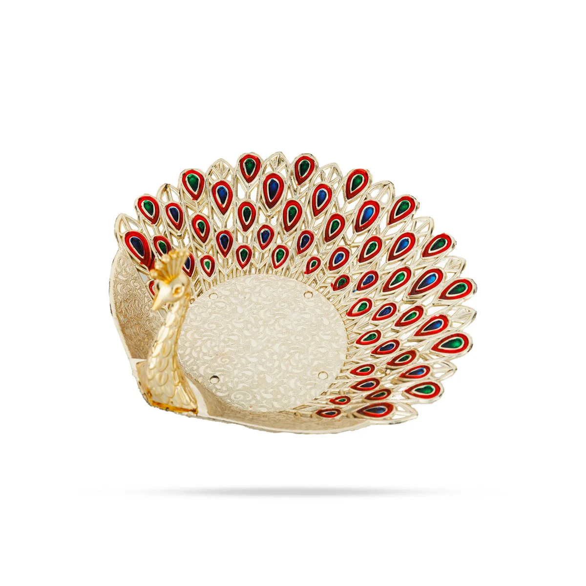 Peacock Design Plate - 8 x 7 Inches | Decorative Tray/ Decorative Plate for Home Decor - Image 2