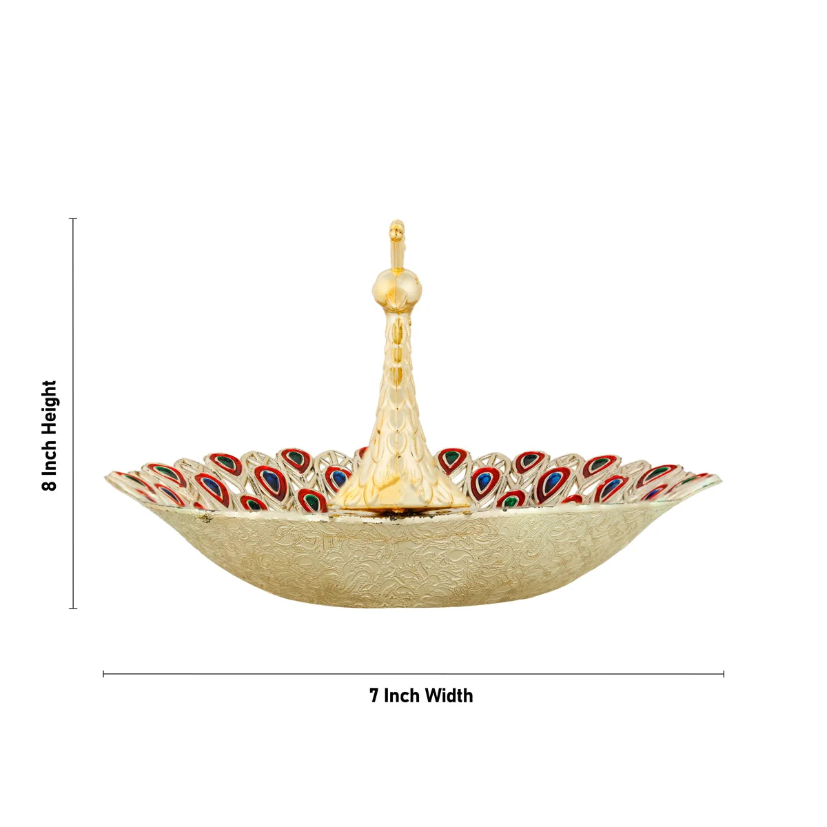 Peacock Design Plate - 8 x 7 Inches | Decorative Tray/ Decorative Plate for Home Decor - Image 4