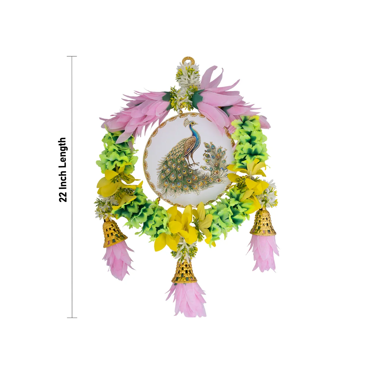Peacock Design Wall Hanging - 22 Inches | Waall Hanger / Decorative Door & Wall Hanging for Home Entrance - Image 2