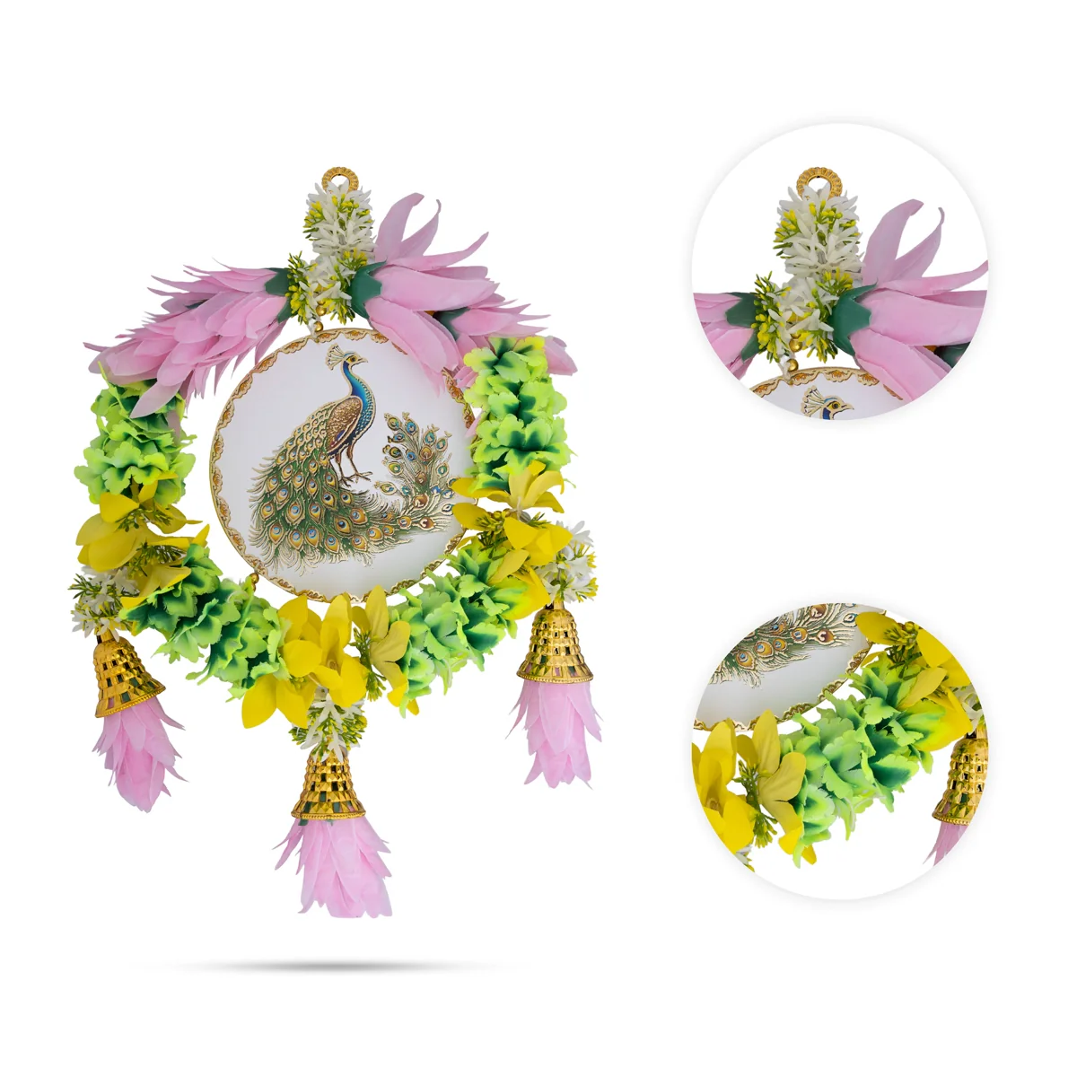 Peacock Design Wall Hanging - 22 Inches | Waall Hanger / Decorative Door & Wall Hanging for Home Entrance - Image 3