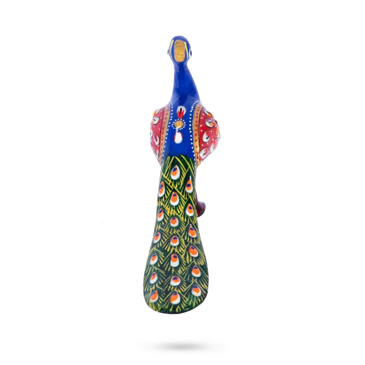 Peacock Statue - 2 x 3.75 Inches | Metal Statue/ Painted Peacock Sculpture for Home Decor - Image 3