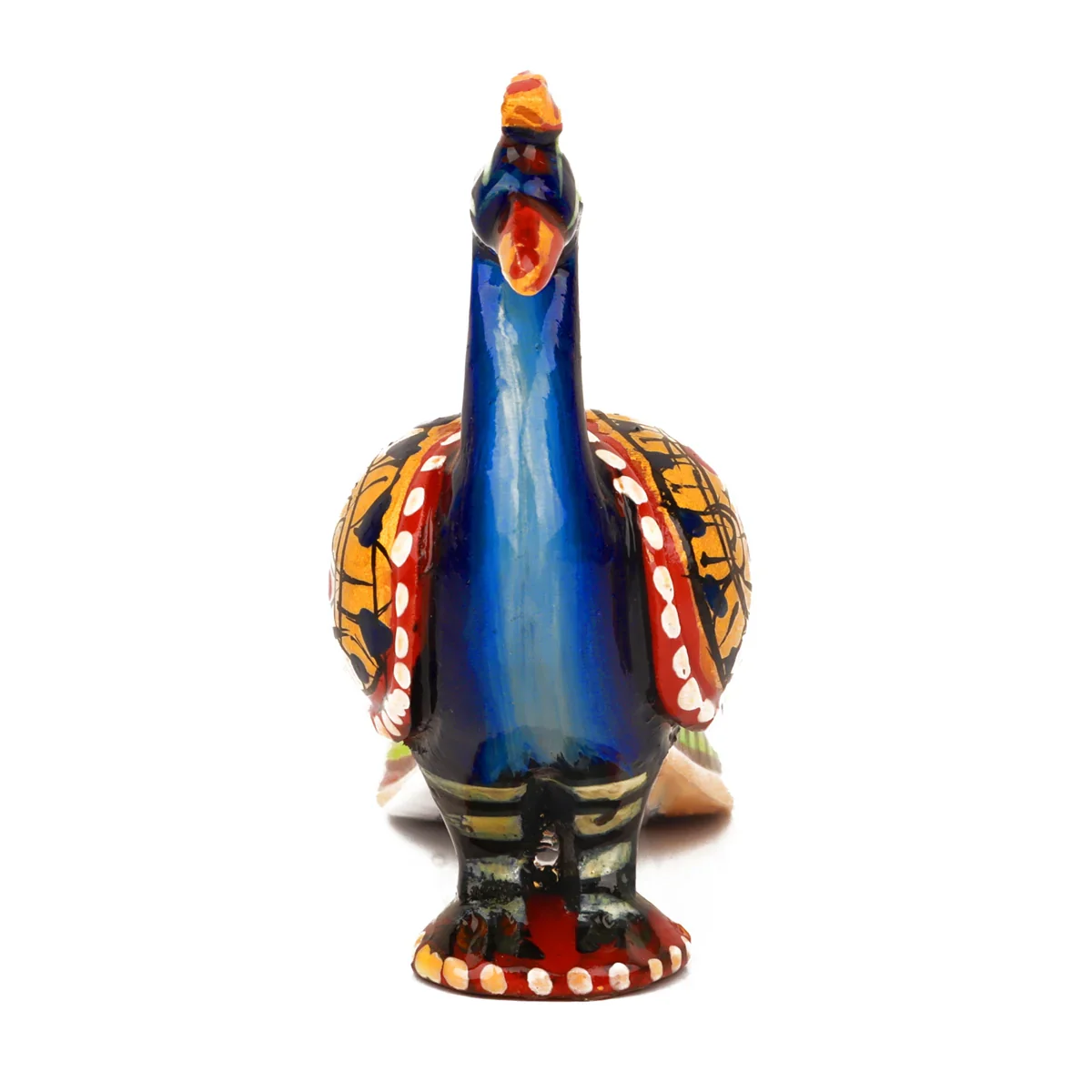 Peacock Statue - 3 x 3.5 Inches | Wooden Statue/ Painted Peacock Sculpture for Home Decor - Image 3