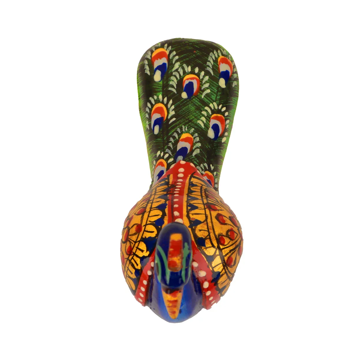 Peacock Statue - 4 x 4.5 Inches | Wooden Statue/ Painted Peacock Sculpture for Home Decor - Image 8
