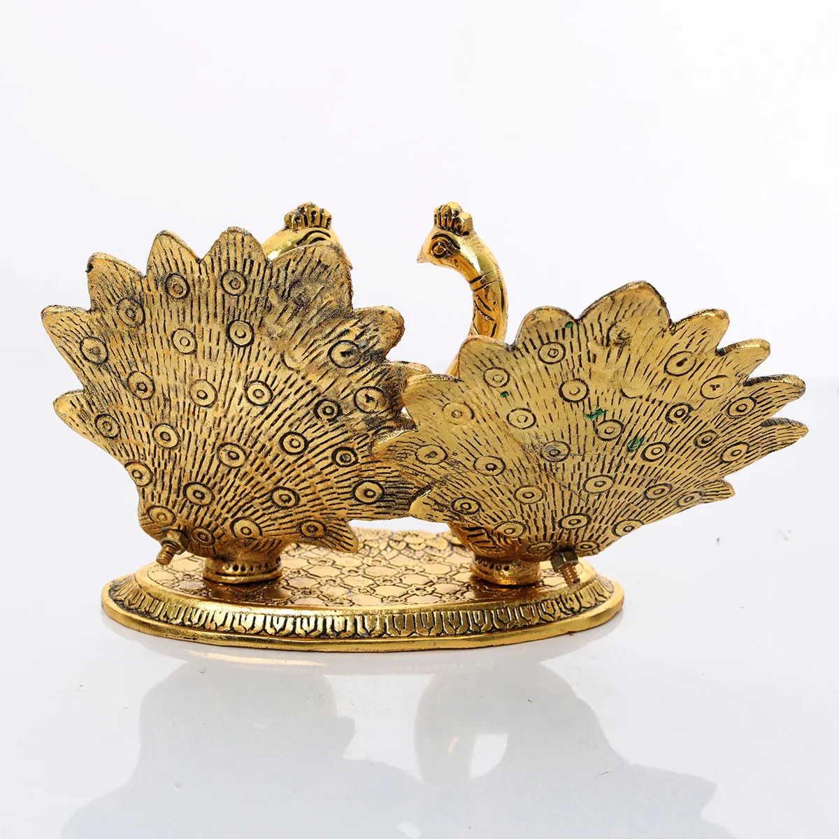 Peacock Statue - 5 x 6 Inches | Aluminium Material/ Peacock Sculpture for Home Decor/ 580 Gms Approx - Image 3