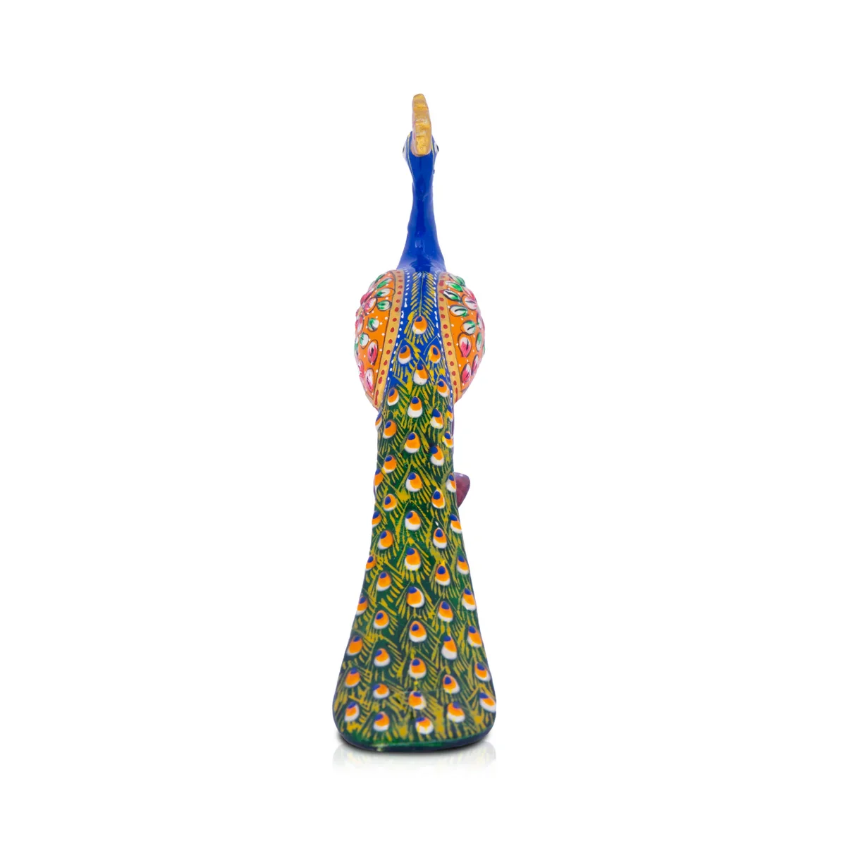 Peacock Statue - 5 x 8 Inches | Metal Statue/ Painted Peacock Sculpture for Home Decor - Image 4