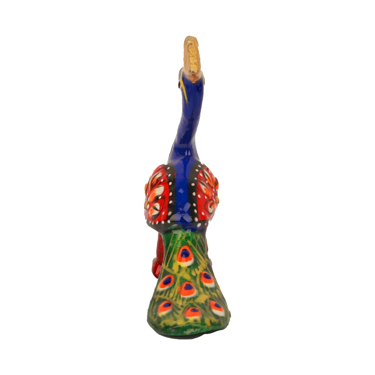 Peacock Statue Key Chain - 2 x 3 Inches | Metal & Painted Peacock Sculpture Key Ring/ Key Holder for Bike - Image 2