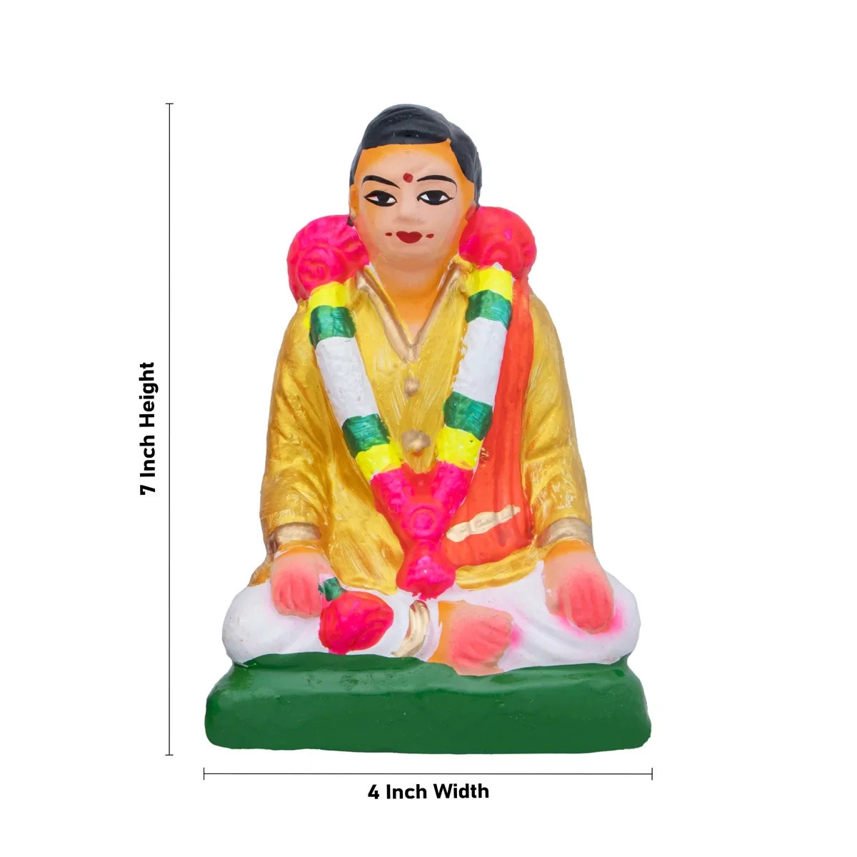 Pen Mappillai Clay Golu Bommai Pair - 7 x 4 Inches | Giri Golu Doll/ Navaratri Golu Bomma/Gombe/Bommai - Image 5