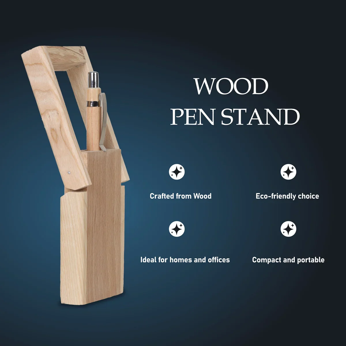 Pen Stand - 4 x 2.5 Inches | Wood Pen Stand/ Pen Holder for Desk - Image 6