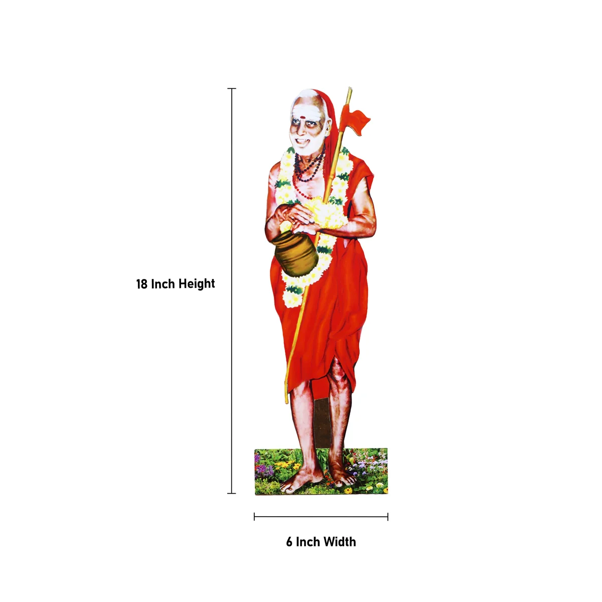 Periyava Picture Frame - 18 x 6 Inches | Sri Sankaracharya Photo Frame Cutout with Backstand for Home - Image 5