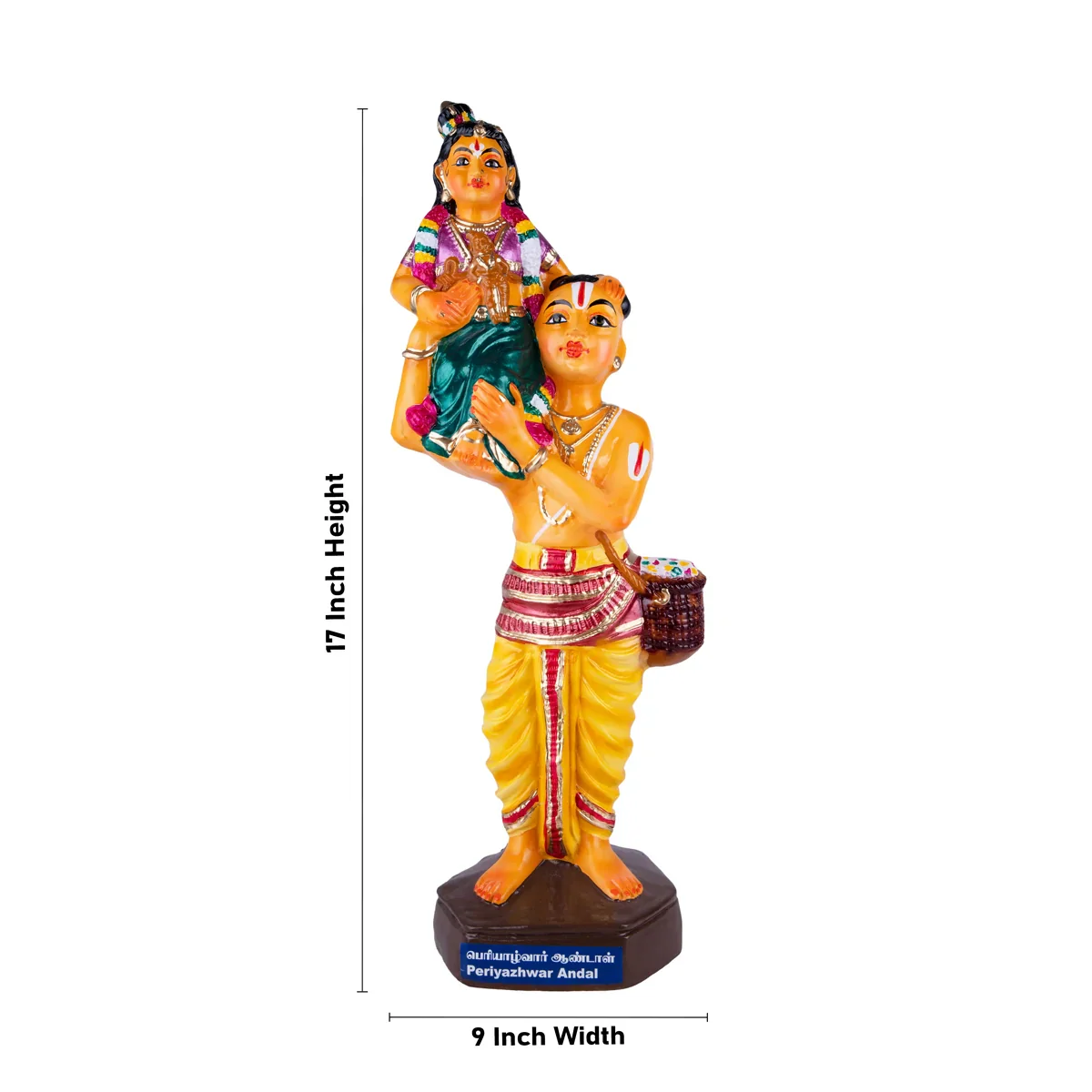 Periyazhwar Andal Paper Mache Golu Bommai - 17 x 9 Inches | Giri Golu Doll/ Navaratri Golu Bomma/Gombe/Bommai - Image 5