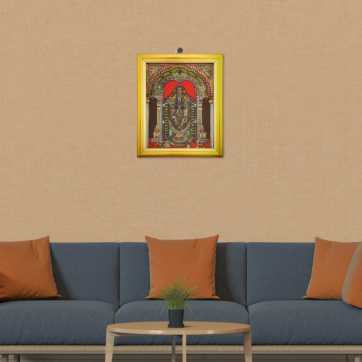 Perumal Photo Frame - 7 x 6 Inches | Tanjore Glass Painting Picture Frame for Home - Image 5