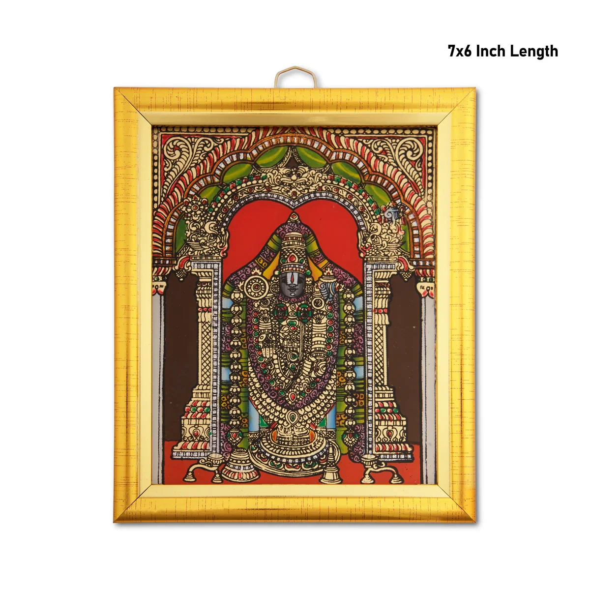 Perumal Photo Frame - 7 x 6 Inches | Tanjore Glass Painting Picture Frame for Home - Image 6