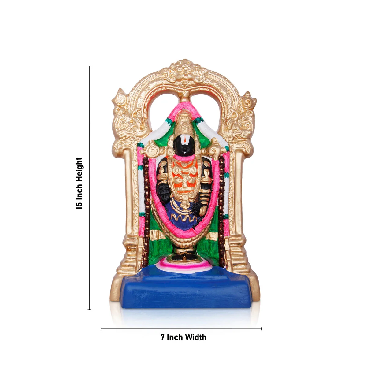 Perumal Thayar Clay Golu Bommai - 15 Inches | Giri Golu Doll/ Navaratri Golu Bomma/Gombe/Bommai - Image 2