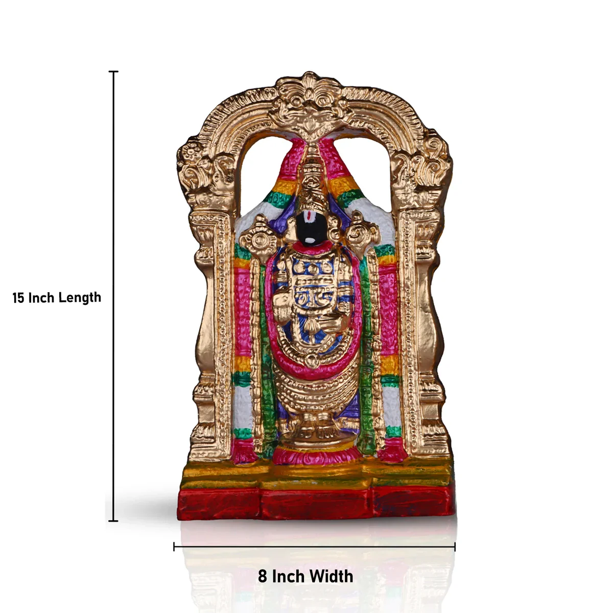 Perumal Thayar Clay Golu Bommai Pair - 15 x 8 Inches | Giri Golu Doll/ Navaratri Golu Bomma/Gombe/Bommai - Image 5