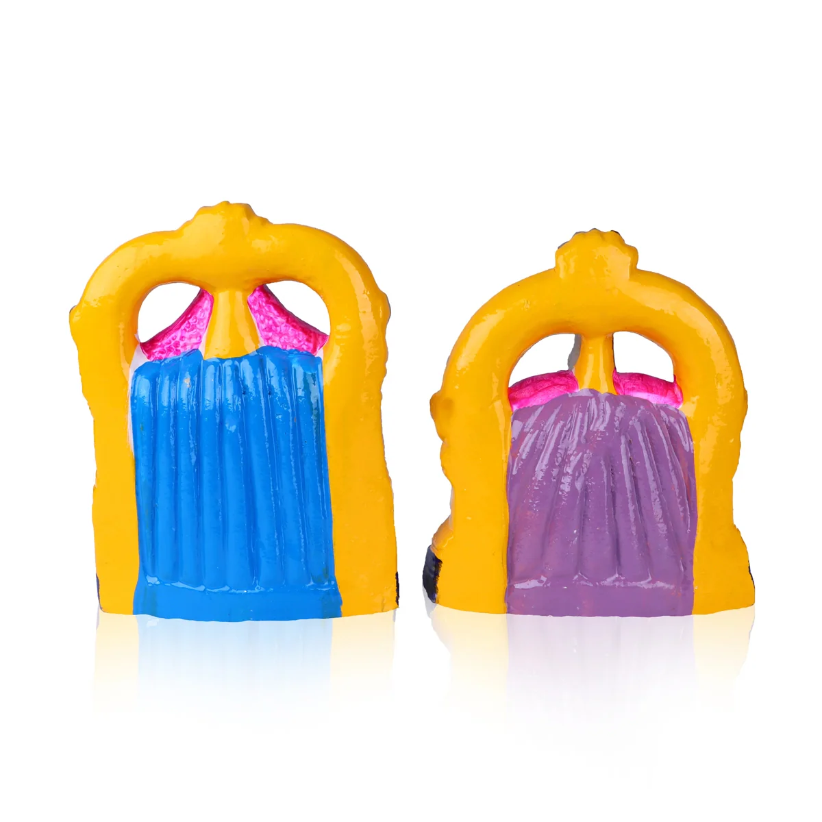 Perumal Thayar Clay Golu Bommai Pair - 8 x 5.5 Inches | Giri Golu Doll/ Navaratri Golu Bomma/Gombe/Bommai - Image 4