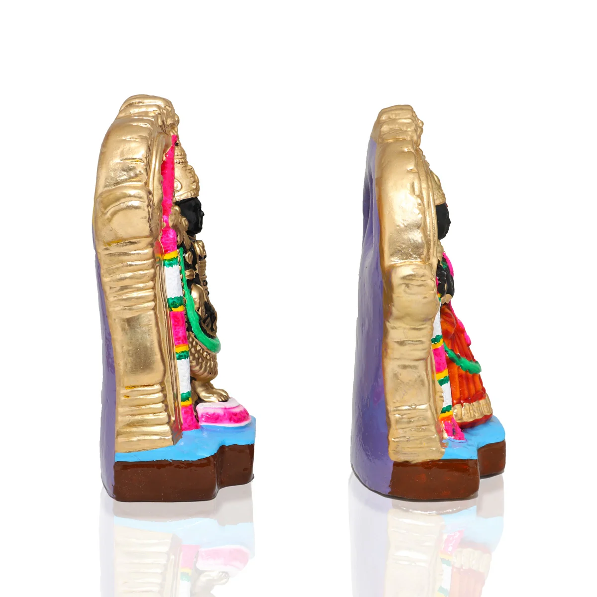 Perumal Thayar Clay Golu Bommai Pair - 9 X 6 Inches | Navaratri Golu Gombe/ Giri Golu Doll/ Navratri Decor - Image 3