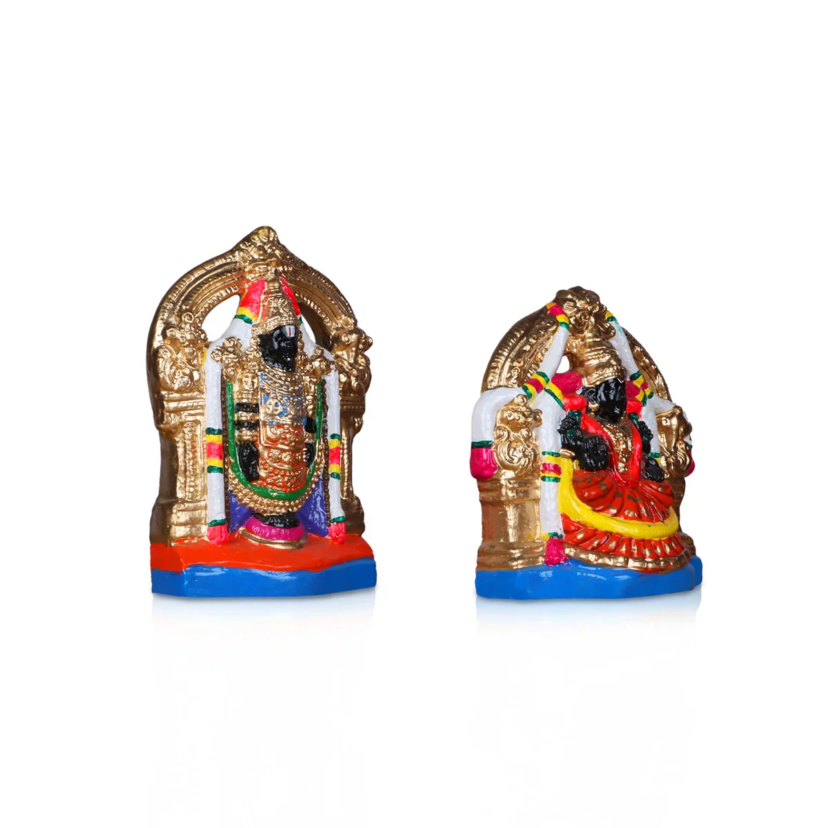 Perumal Thayar Clay Golu Bommai Pair - 11 Inches | Giri Golu Doll/ Navaratri Golu Bomma/Gombe/Bommai - Image 3