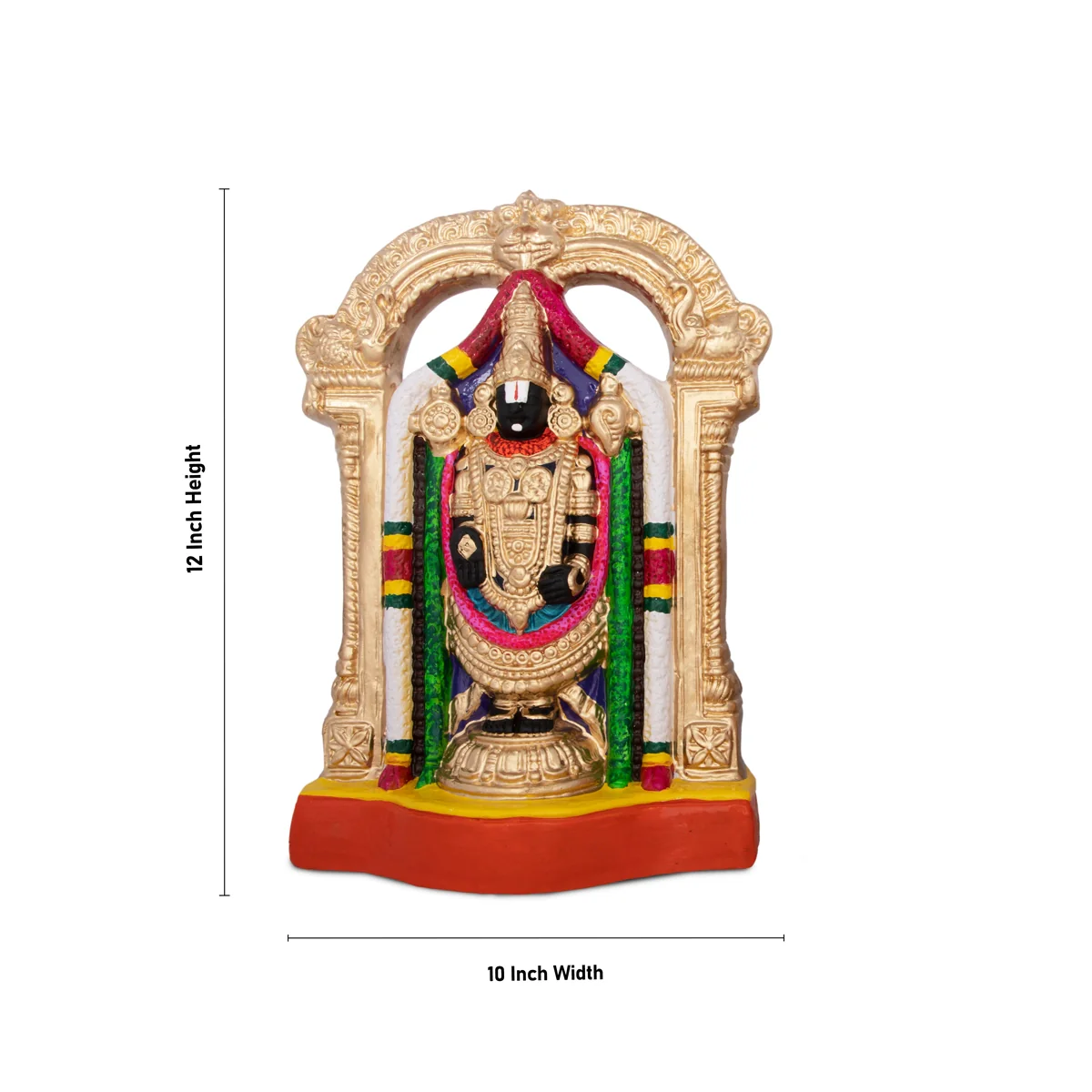 Perumal Thayar Paper Mache Golu Bommai Pair - 12 x 10 Inches | Giri Golu Doll/ Navaratri Golu Bomma/Gombe - Image 3