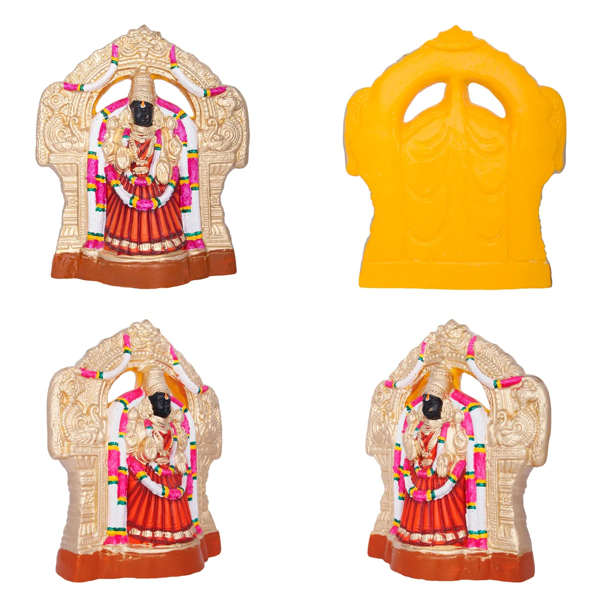 Perumal Thayar Paper Mache Golu Bommai Pair - 12 x 9 Inches | Giri Golu Doll/ Navaratri Golu Bomma/Bommai/Gombe - Image 2