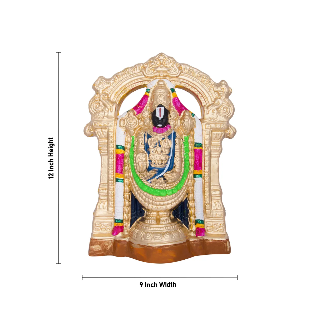 Perumal Thayar Paper Mache Golu Bommai Pair - 12 x 9 Inches | Giri Golu Doll/ Navaratri Golu Bomma/Bommai/Gombe - Image 4