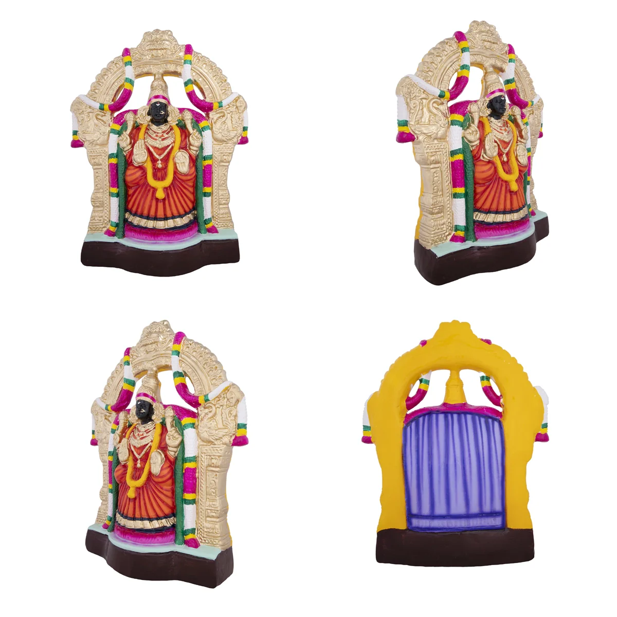 Perumal Thayar Paper Mache Golu Bommai Pair - 14 x 12 Inches | Giri Golu Doll/ Navaratri Golu Bomma/Gombe - Image 2